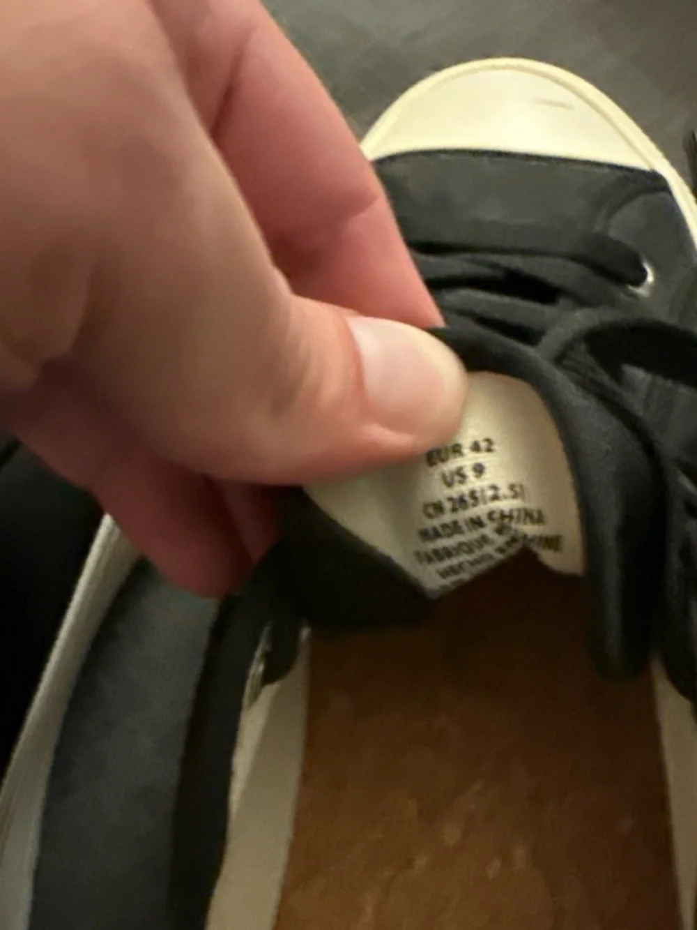 H&M Black Canvas Low-Top Sneakers with White Rubber Toe